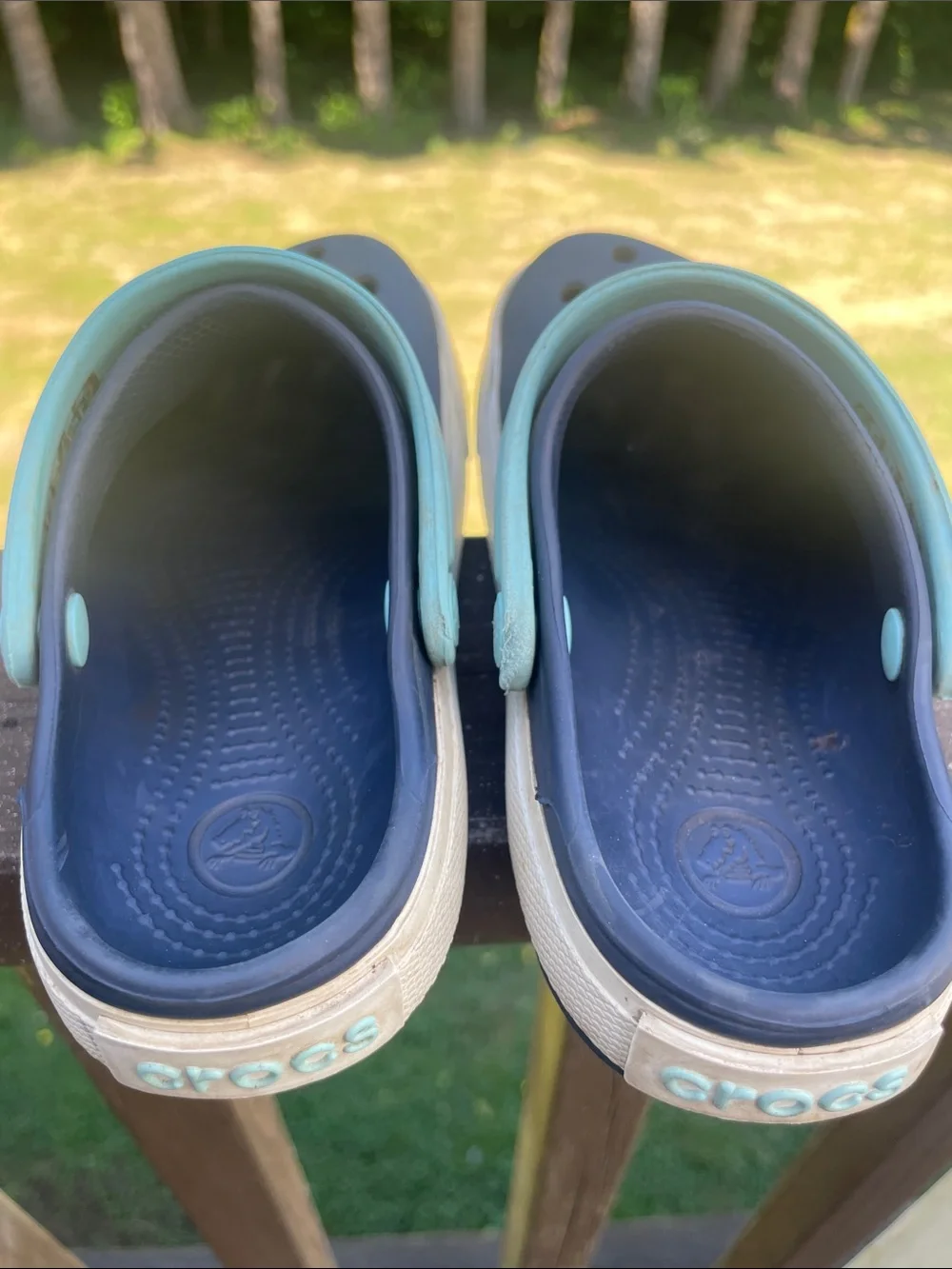 Crocs Kids  Navy Blue with Light Blue Strap - Size C10 C11